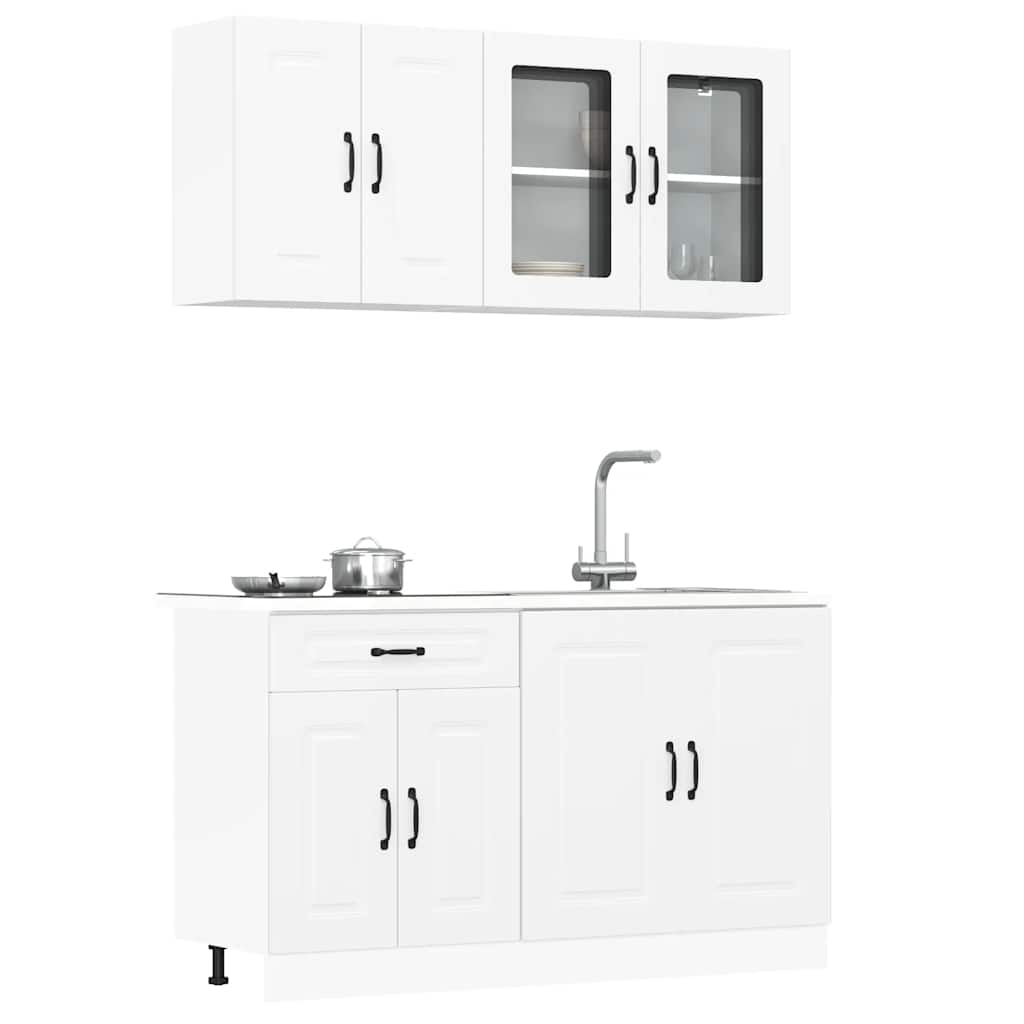 vidaXL Mueble de cocina Kalmar blanco 4 piezas madera contrachapada