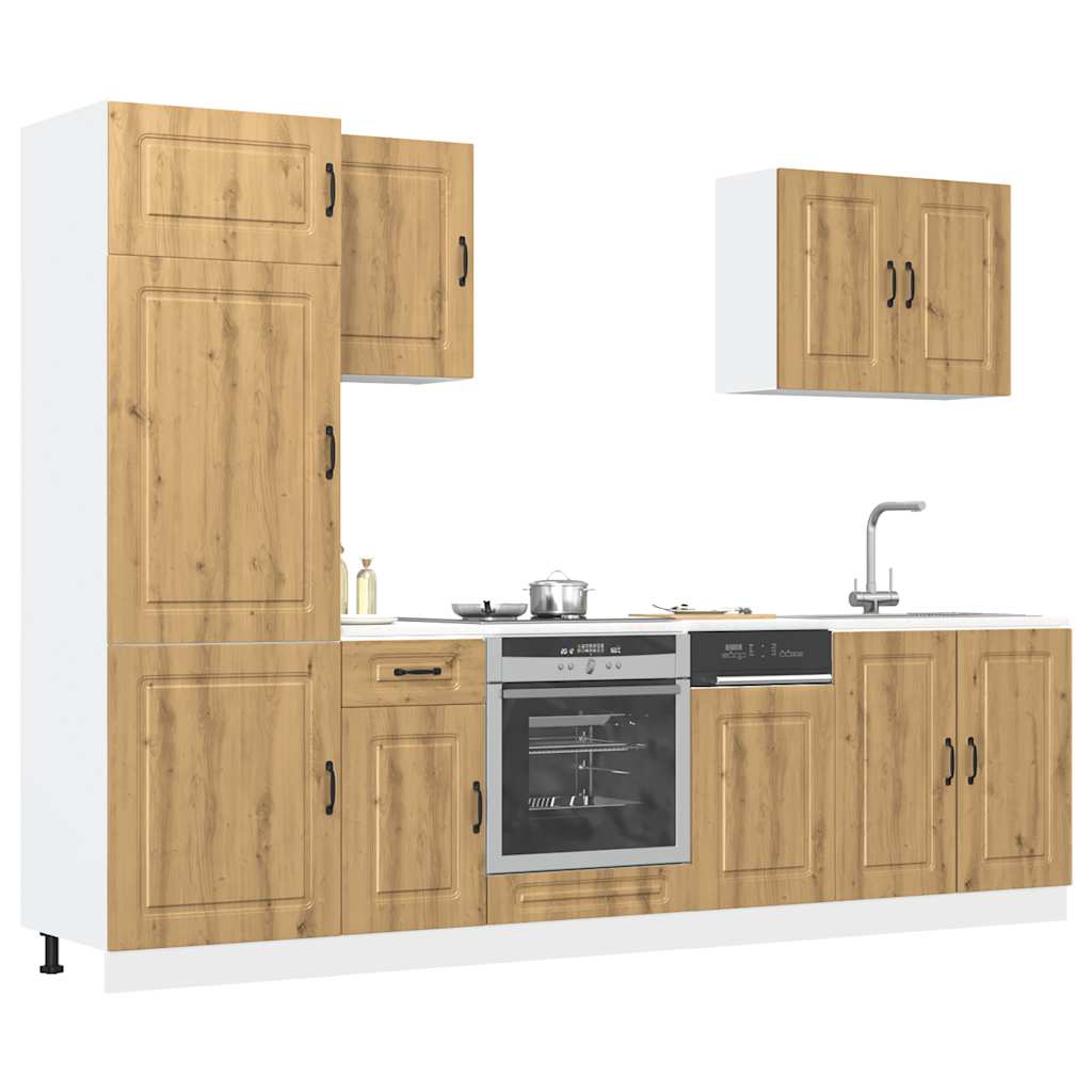vidaXL Mueble de cocina Kalmar 7 piezas artesanal roble