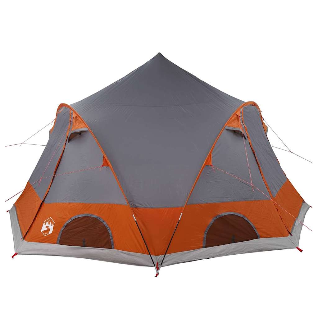 vidaXL Carpa de cúpula con techo Gris y naranja 505 x 450 x 248 cm - Image 6