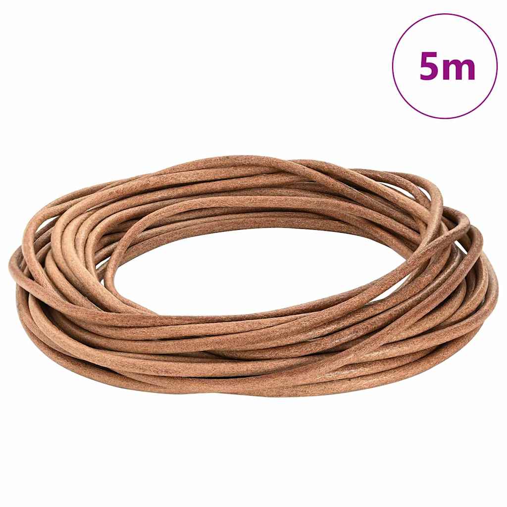 vidaXL Leder Schnur Braun Ø5 mm x 5 m Leder