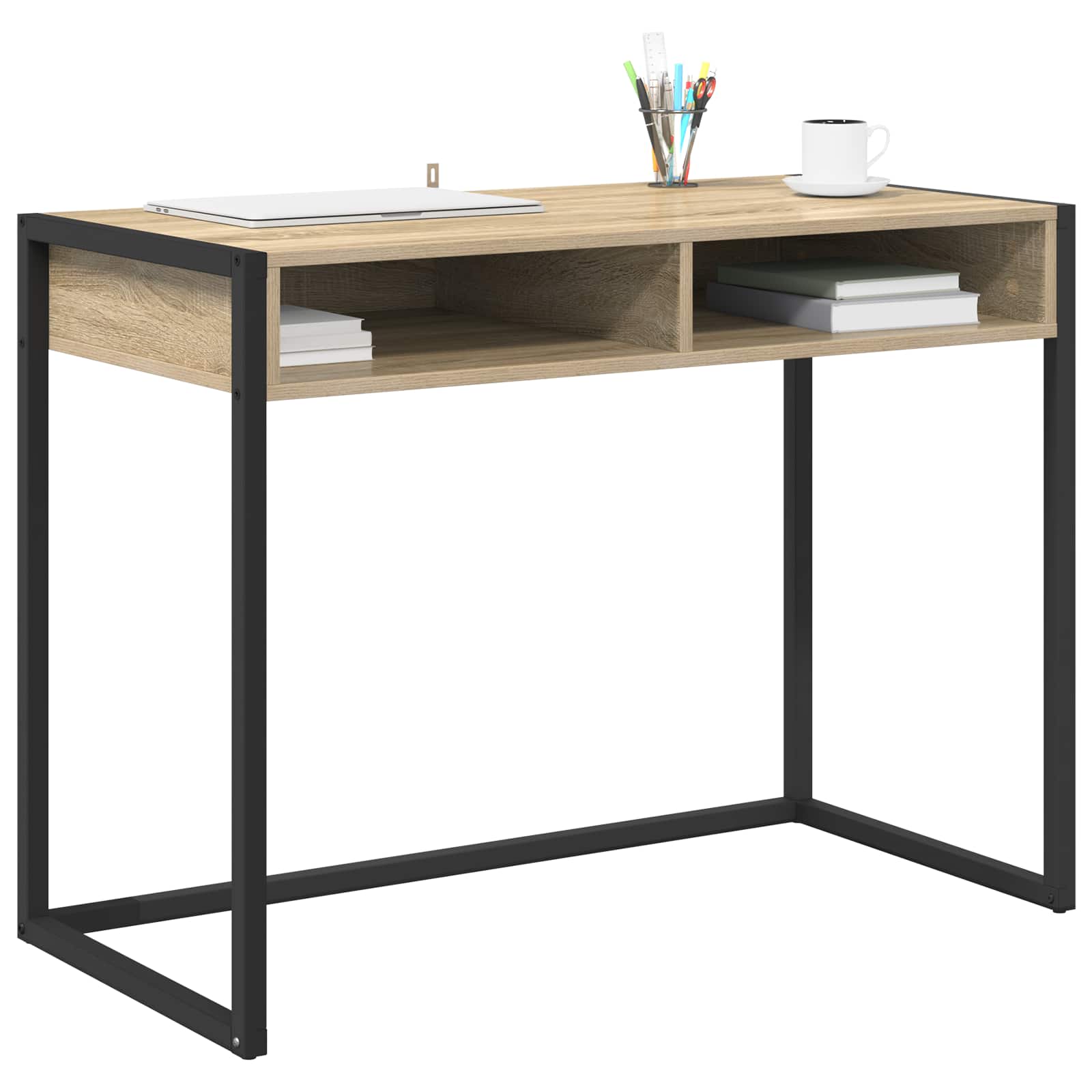 vidaXL Schreibtisch mit Speicher Sonoma 100 x 50 x 75 cm Holzwerkstoff - Image 3