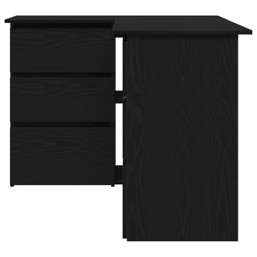 vidaXL Schreibtisch mit Regal Schwarz Eichen-Optik 145 x 100 x 76 cm - Image 6