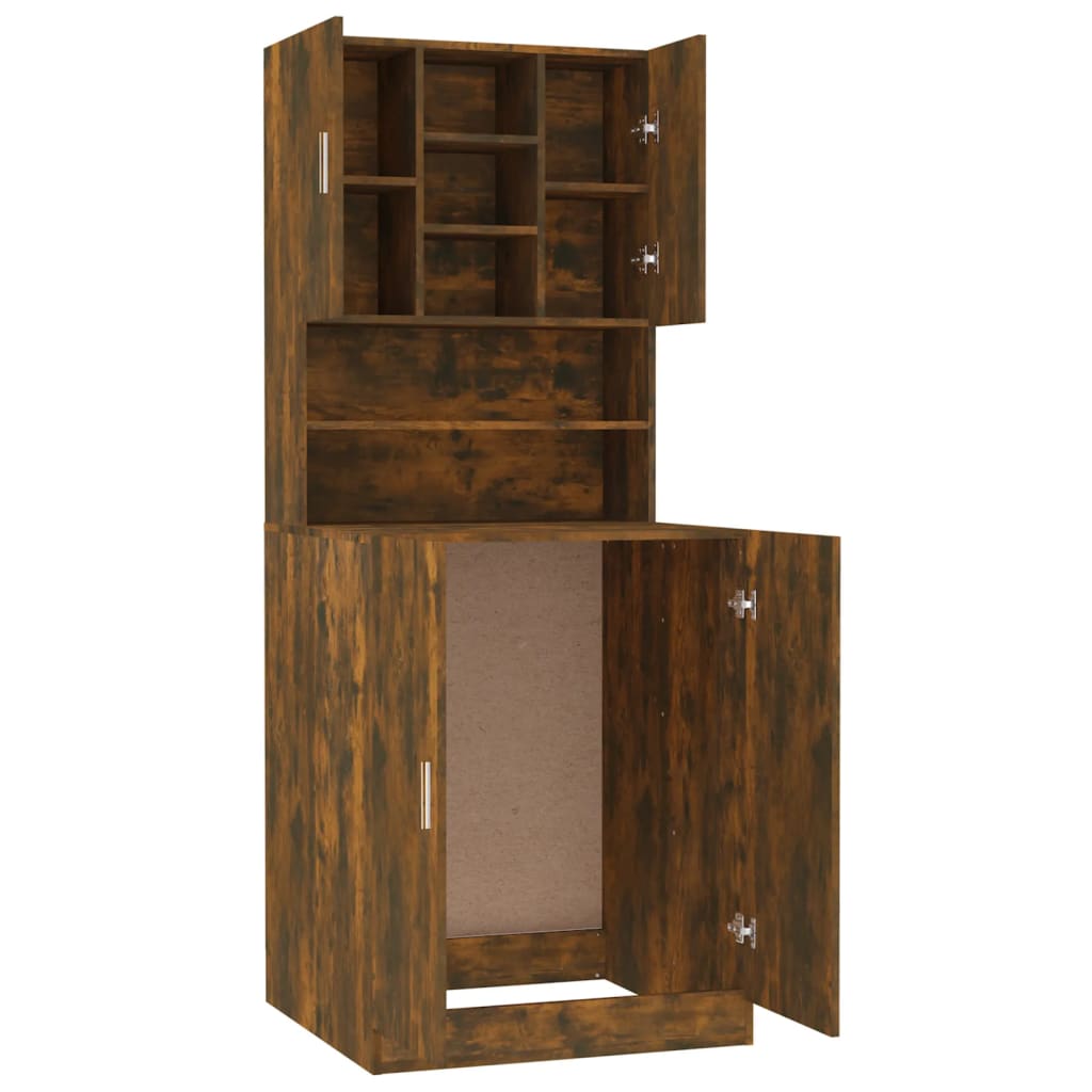 vidaXL Waschmaschinenschrank Räuchereiche Holzwerkstoff - Image 6