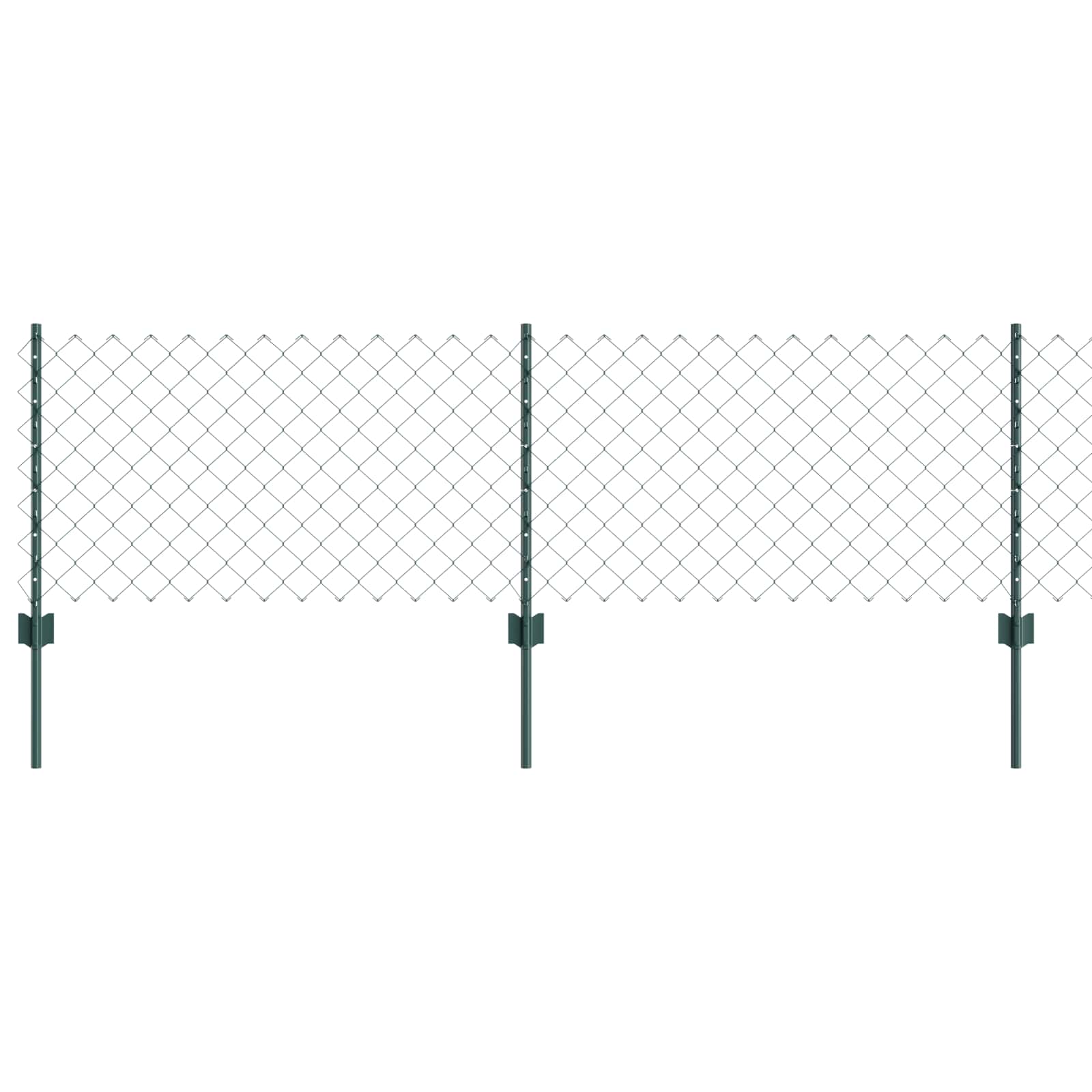 vidaXL Zaun und Pfosten Grün 0,6 x 10 m Stahl