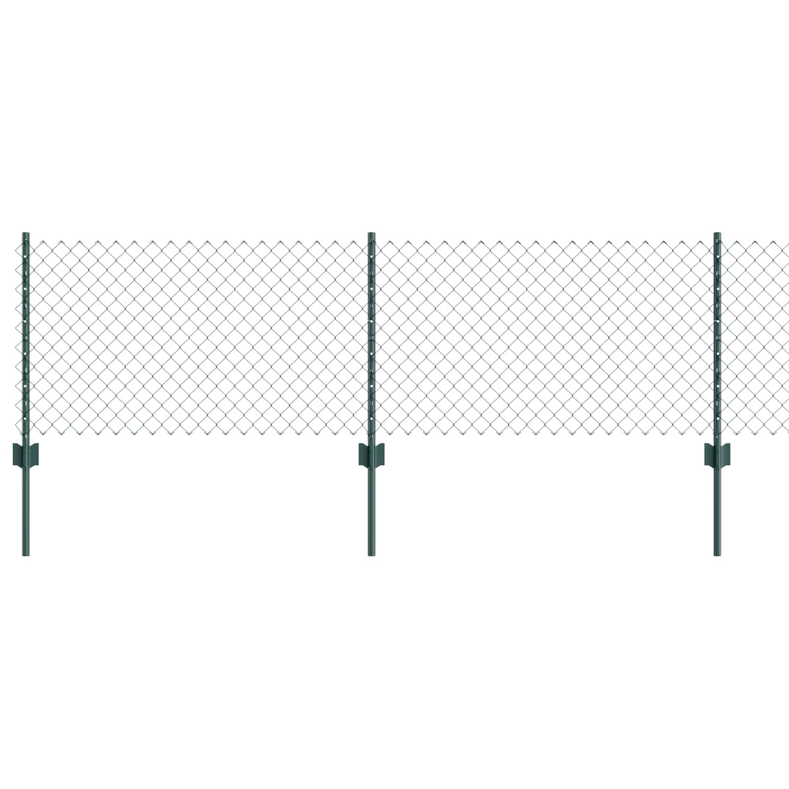 vidaXL Zaun und Pfosten Grün 0,6 x 10 m Stahl