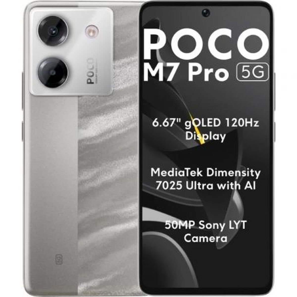 Smartphone Xiaomi POCO M7P 5G 12-512 SV Octa Core 12 GB RAM 512 GB Argentato