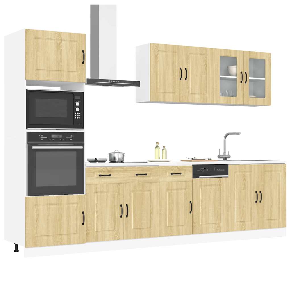 vidaXL Mueble cocina Kalmar roble sonoma 7 pzas madera contrachapada