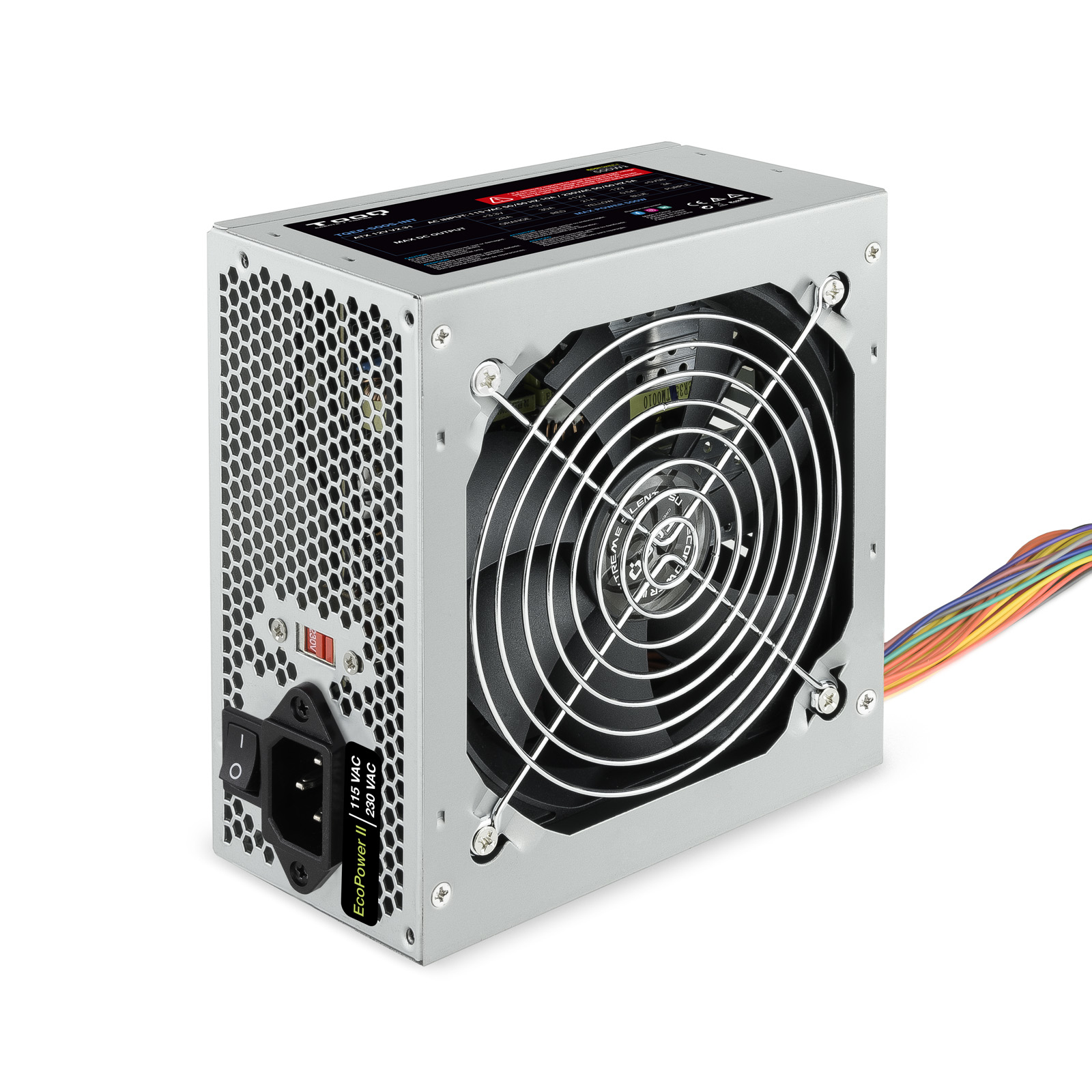 Fonte di Alimentazione TooQ TQEP-500S-INT ATX 500W Argentato