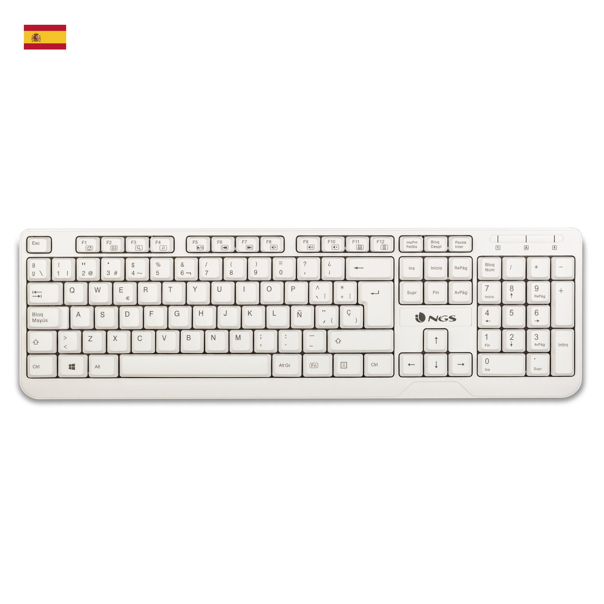Tastiera NGS NGS-KEYBOARD-0284 Bianco Qwerty in Spagnolo