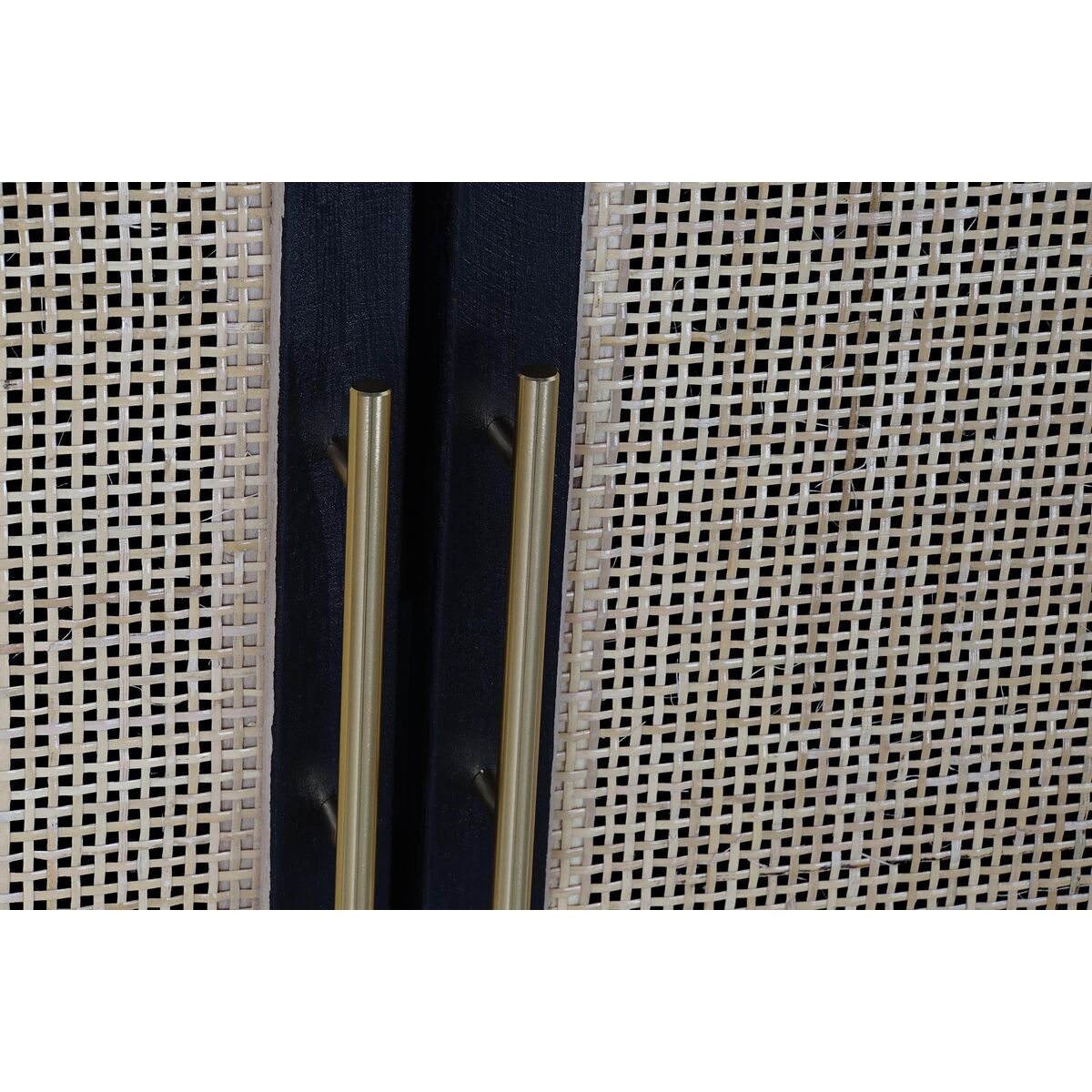 Credenza DKD Home Decor Nero Naturale Alluminio Legno di paulownia Legno MDF 110 x 30 x 100 cm - Image 5