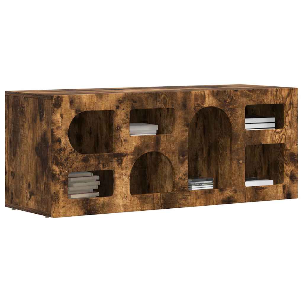 vidaXL Meuble TV Chêne fumé 100 x 35 x 40 cm Bois d'ingénierie - Image 3
