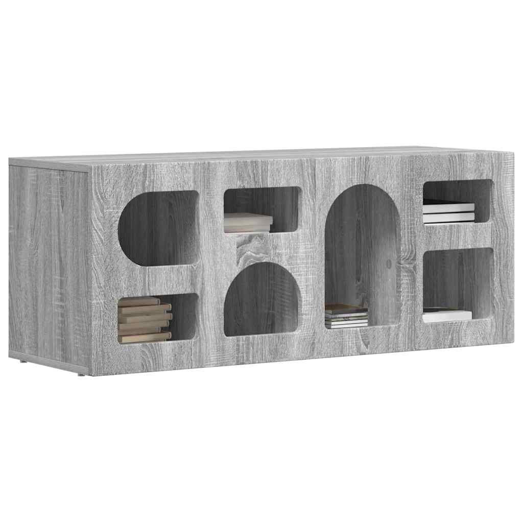 vidaXL Meuble TV Gris Sonoma 100 x 35 x 40 cm Bois d'ingénierie - Image 3
