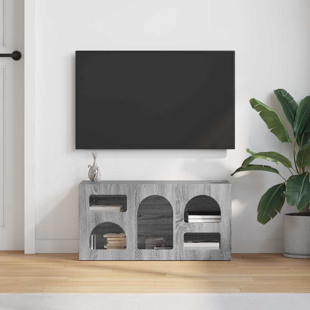 vidaXL Meuble TV Gris Sonoma 80 x 35 x 40 cm Bois d'ingénierie - Image 4
