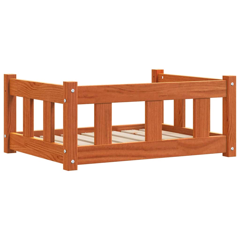 vidaXL Lit pour Chien Brun cire 65,5 x 50,5 x 28 cm Pin massif - Image 6