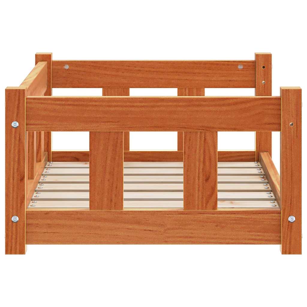 vidaXL Lit pour Chien Brun cire 65,5 x 50,5 x 28 cm Pin massif - Image 5
