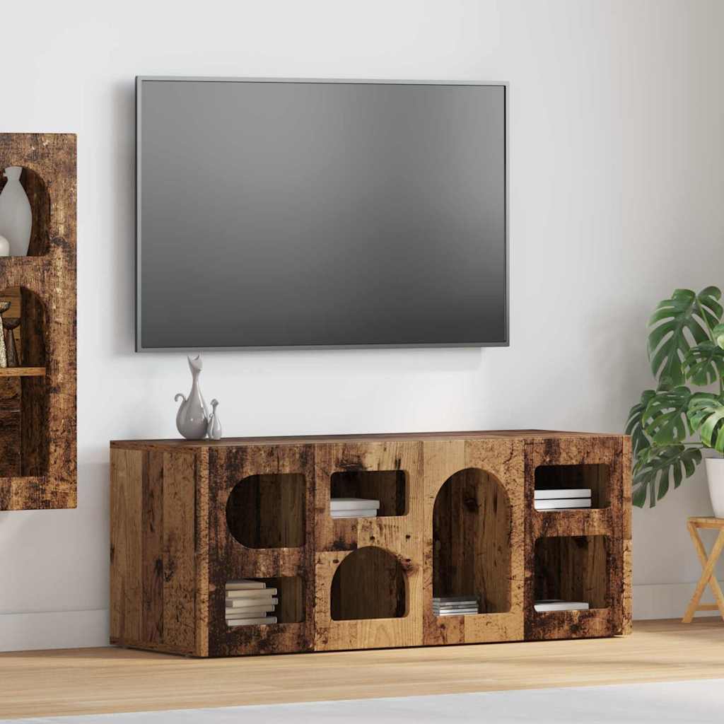 vidaXL Mueble de TV Madera vieja 100 x 35 x 40 cm Madera de ingeniería