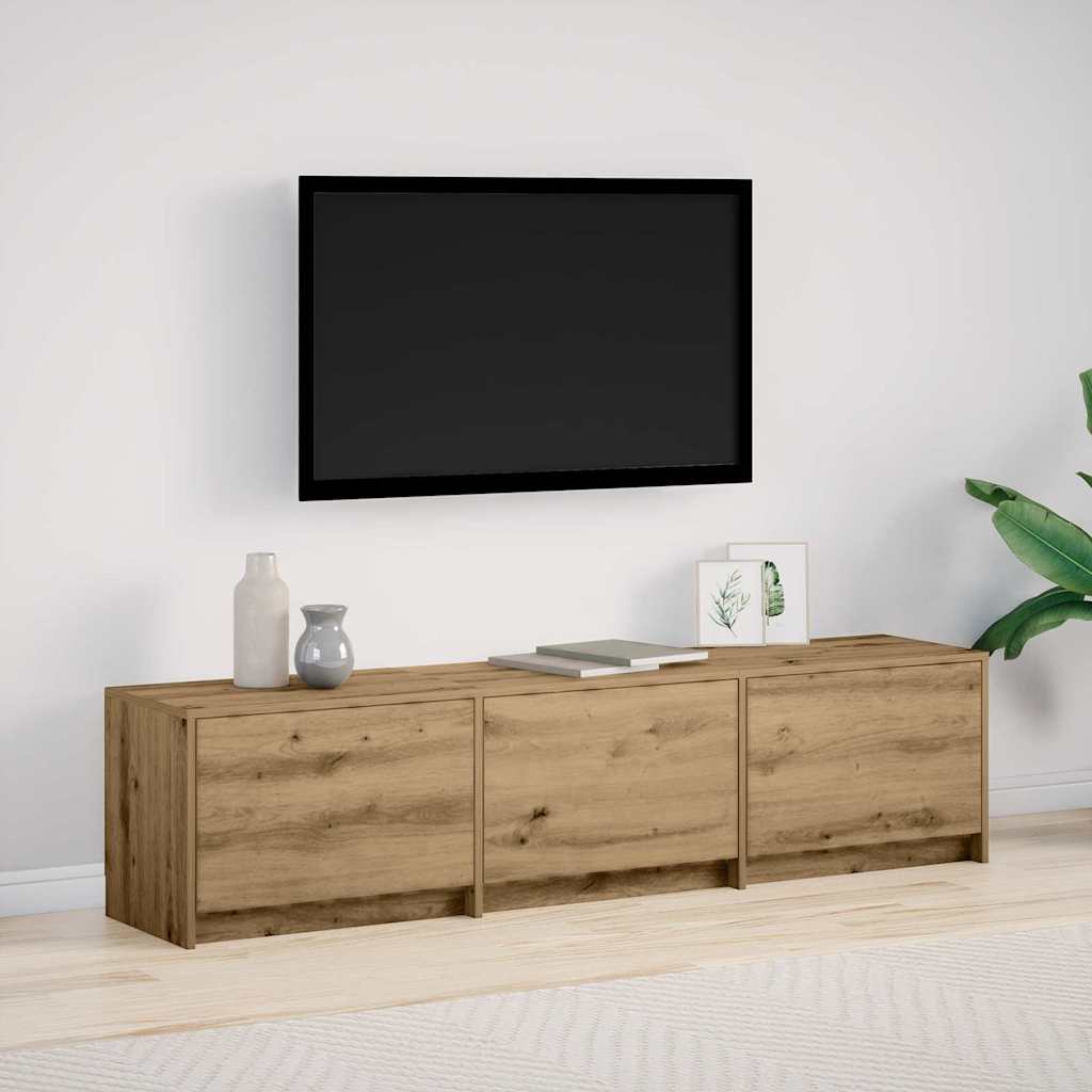 vidaXL Gabinete de TV con LEDs Roble Artesanal 162 x 34 x 40 cm