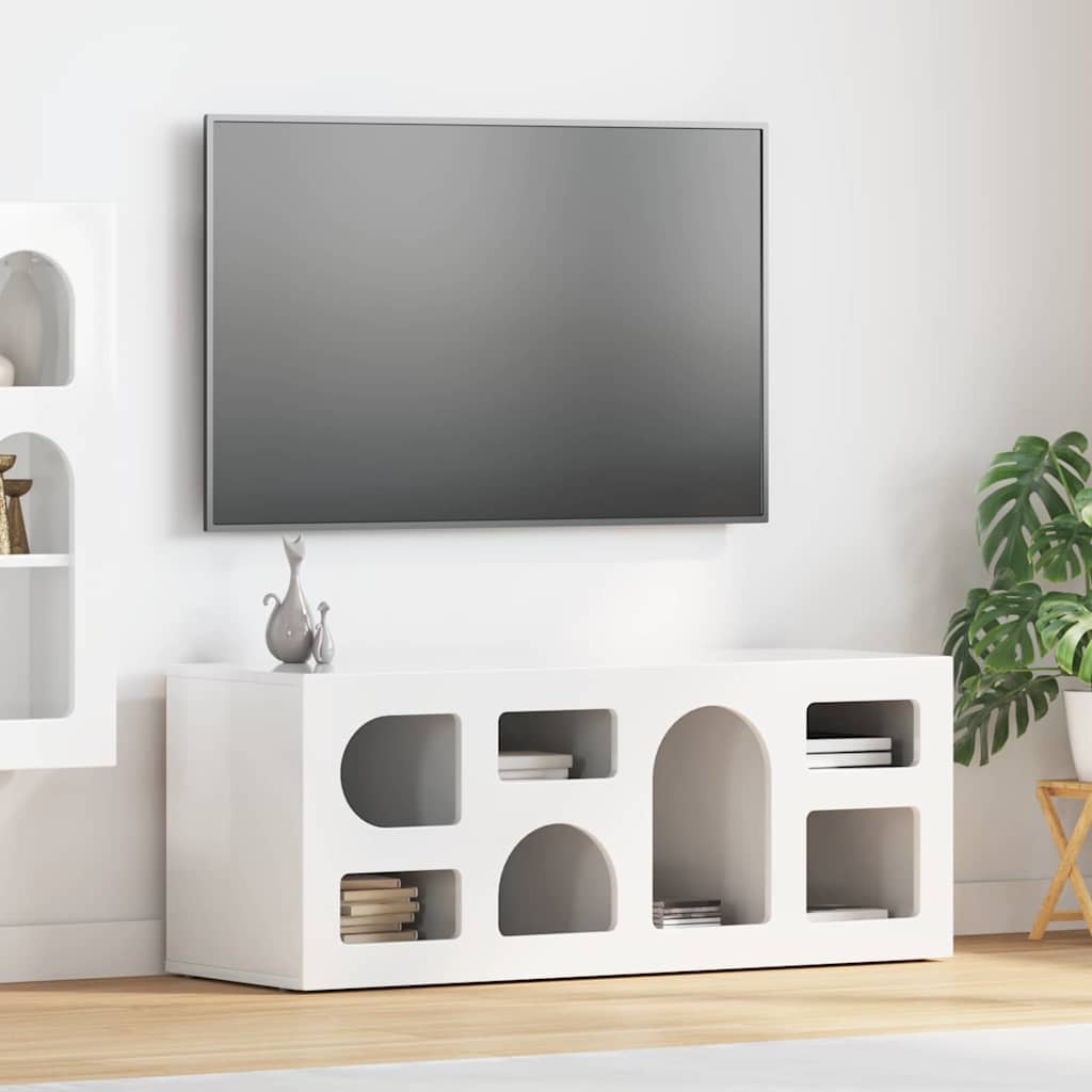 vidaXL Mueble de TV brillante 100 x 35 x 40 cm Madera de ingeniería