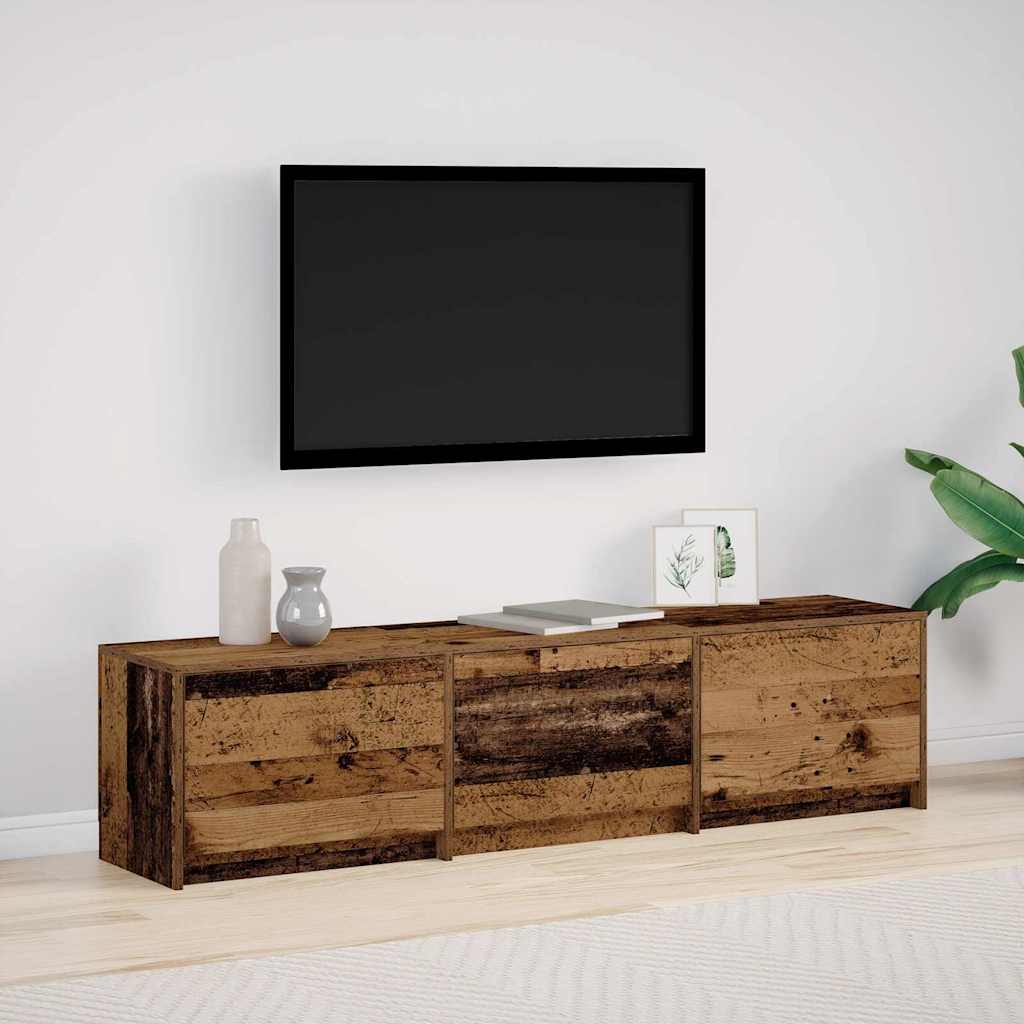 vidaXL Gabinete de TV con LEDs Madera envejecida 162 x 34 x 40 cm