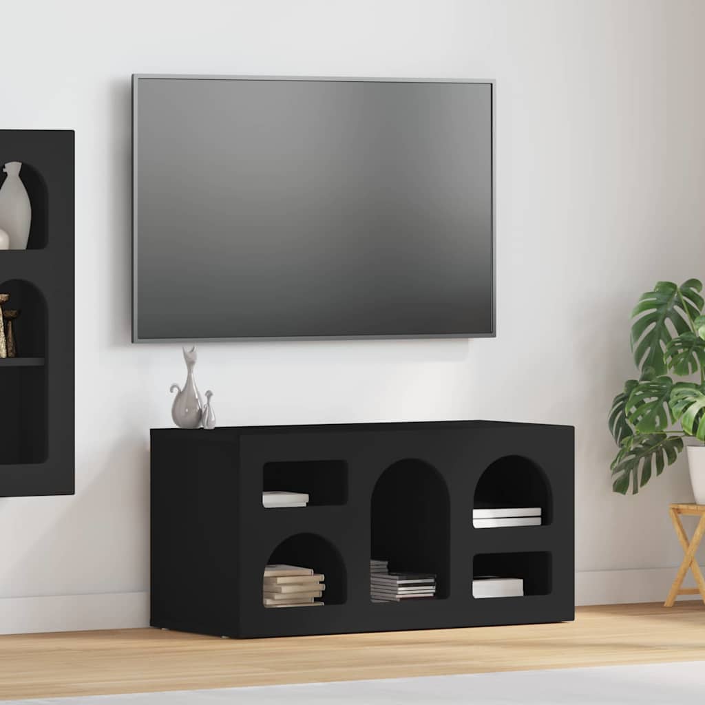 vidaXL Mueble de TV Negro 80 x 35 x 40 cm Madera de ingeniería
