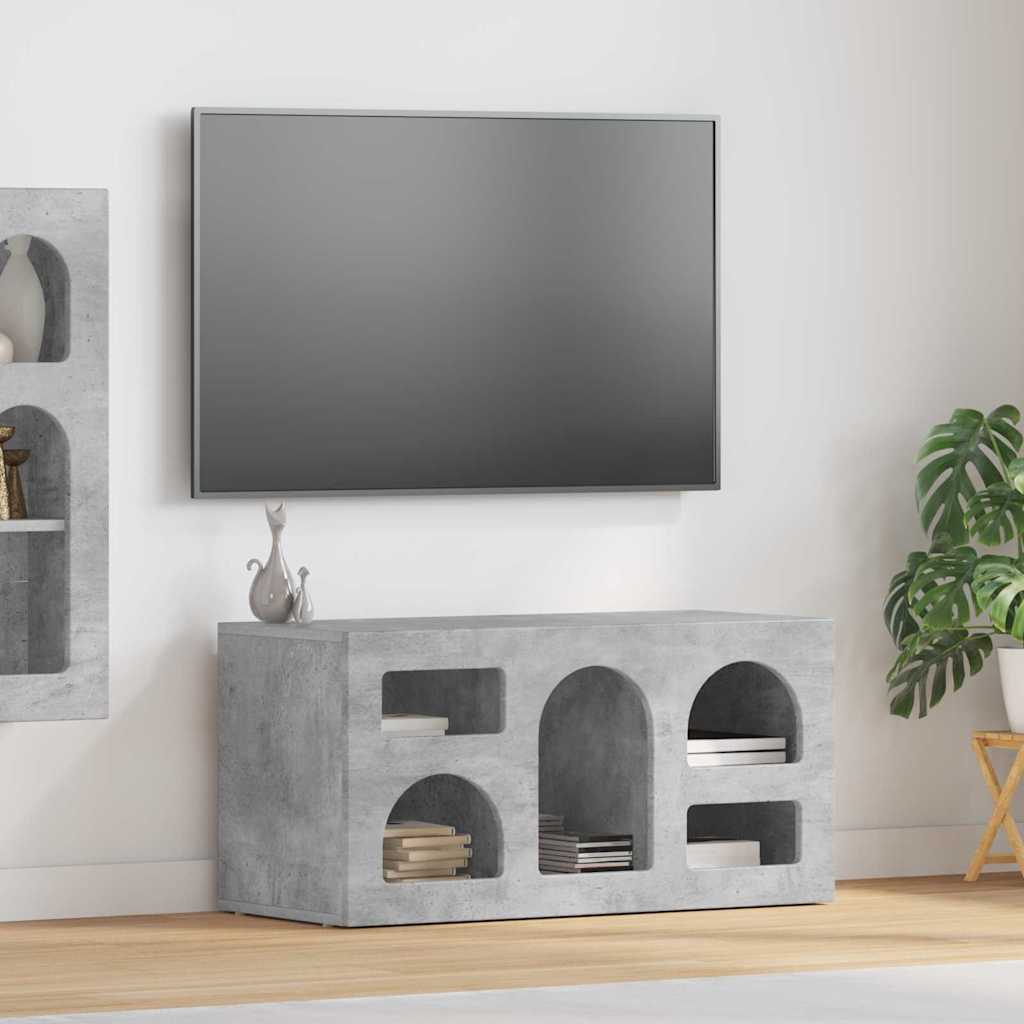 vidaXL Mueble de TV Gris Concreto 80 x 35 x 40 cm Madera de ingeniería