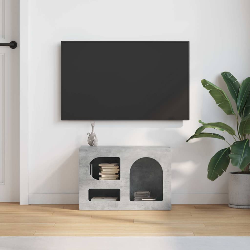 vidaXL Mueble de TV Gris Concreto 60 x 35 x 40 cm Madera de ingeniería - Image 4