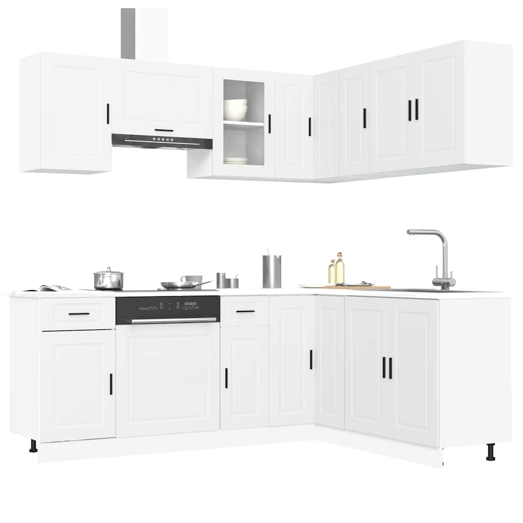 vidaXL Mueble de cocina Porto blanco 11 piezas madera contrachapada