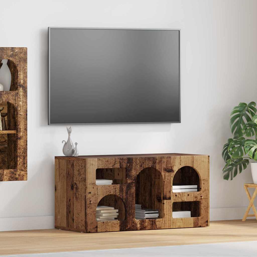 vidaXL Mueble de TV Madera vieja 80 x 35 x 40 cm Madera de ingeniería