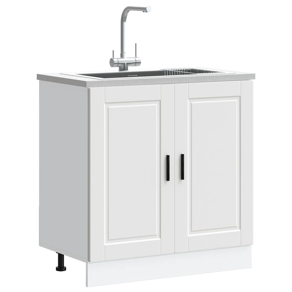 vidaXL Mueble bajo fregadero Porto blanco 80x46x81,5cm madera diseñada