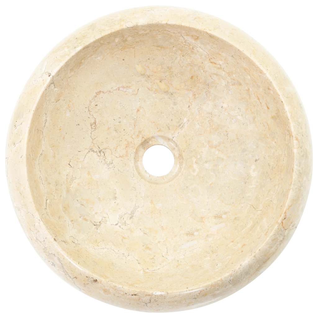 vidaXL Waschbecken 40x12 cm Marmor Creme - Image 5