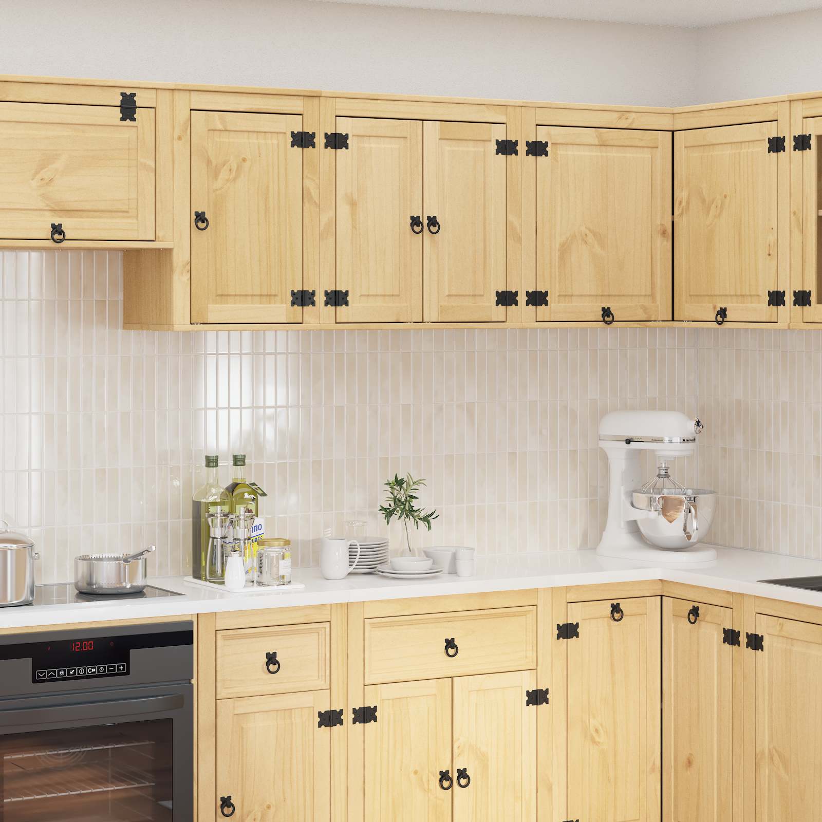 vidaXL Schrank mit Regal Honig 60 x 32 x 40 cm Massives Kiefernholz