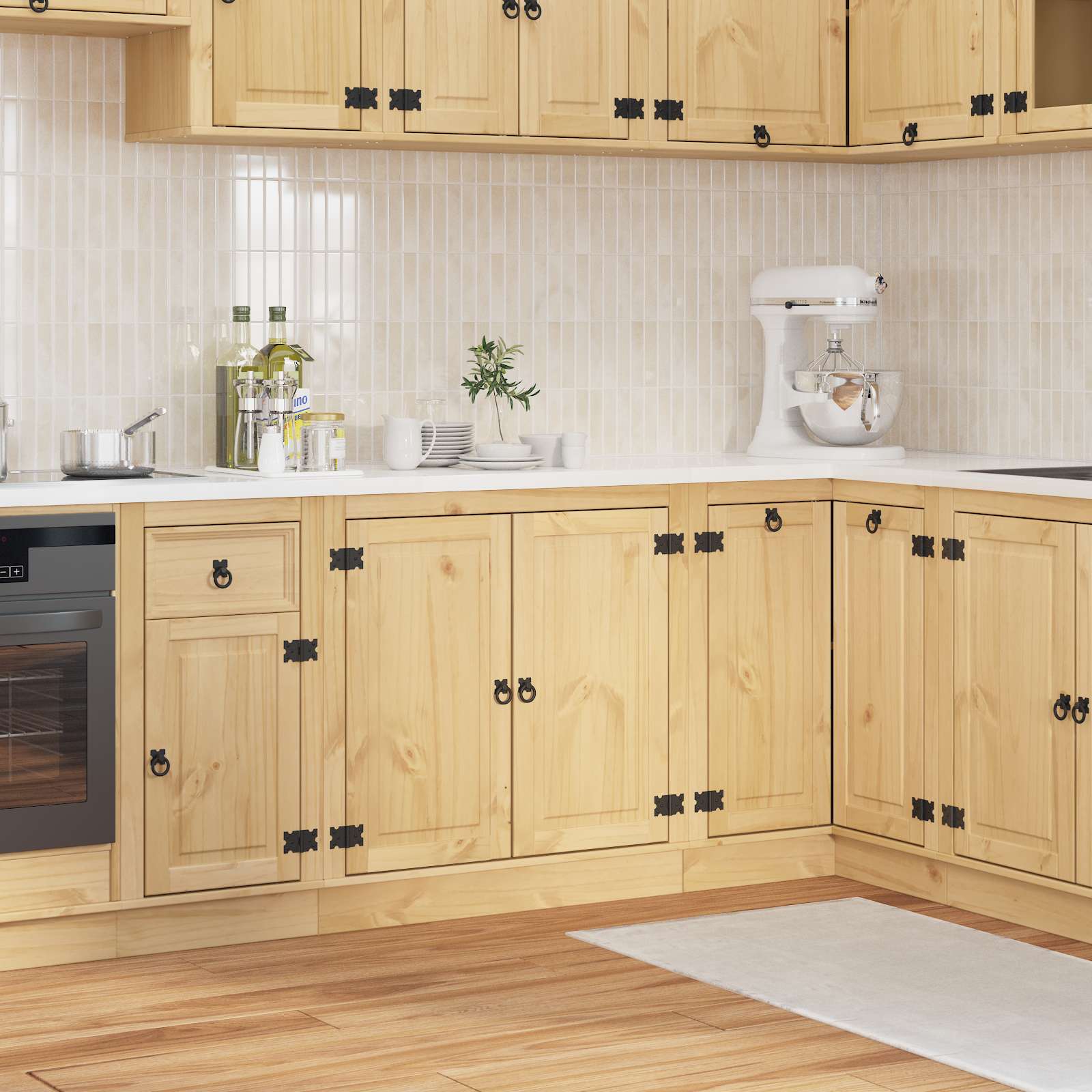 vidaXL Schrank mit Regal Honig 80 x 46 x 81.5 cm Massives Kiefernholz