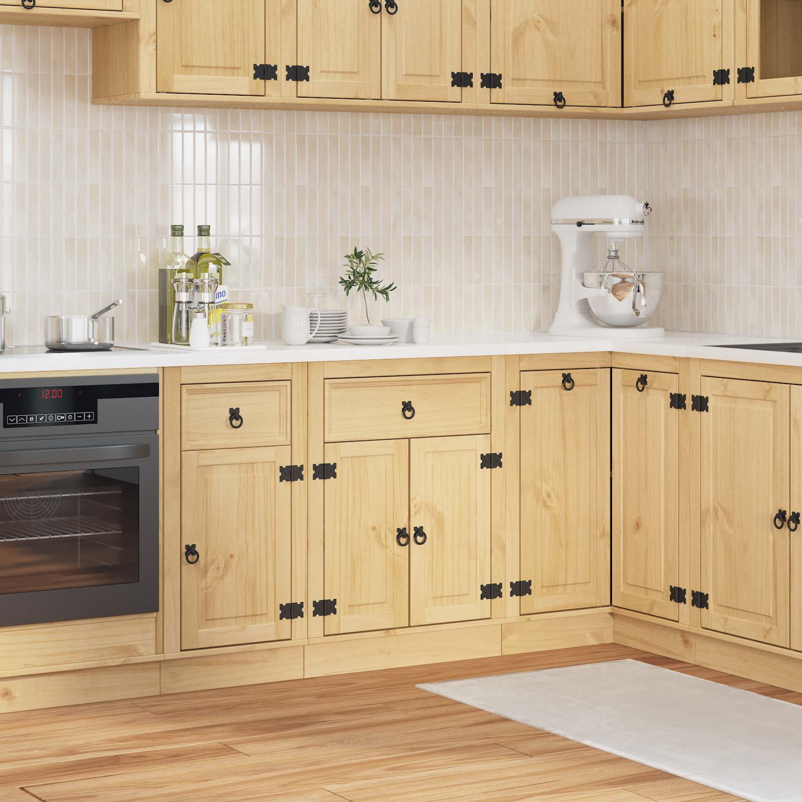 vidaXL Schrank mit Regal Honig 60 x 46 x 81,5 cm Massives Kiefernholz