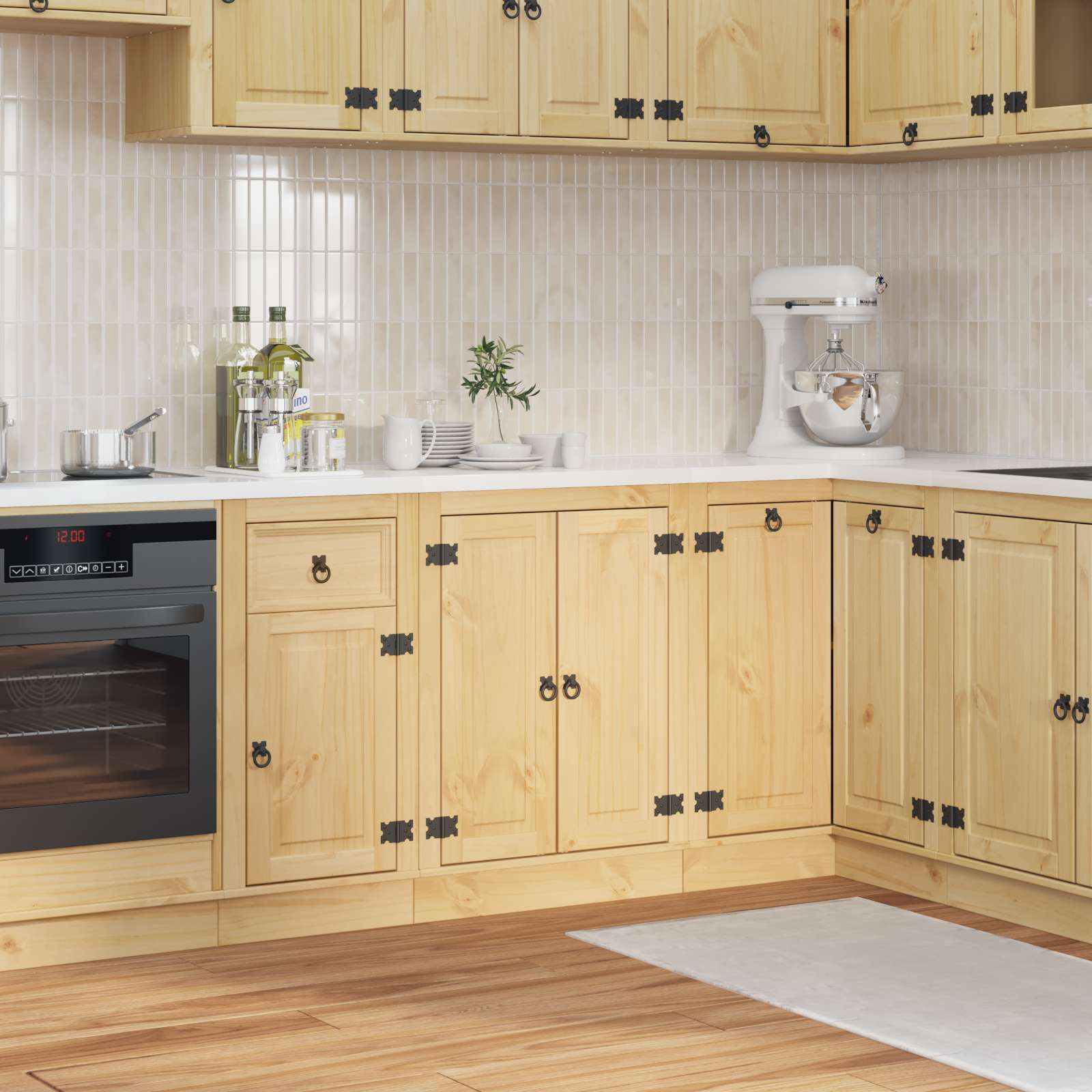 vidaXL Schrank mit Regal Honig 60 x 46 x 81,5 cm Massives Kiefernholz