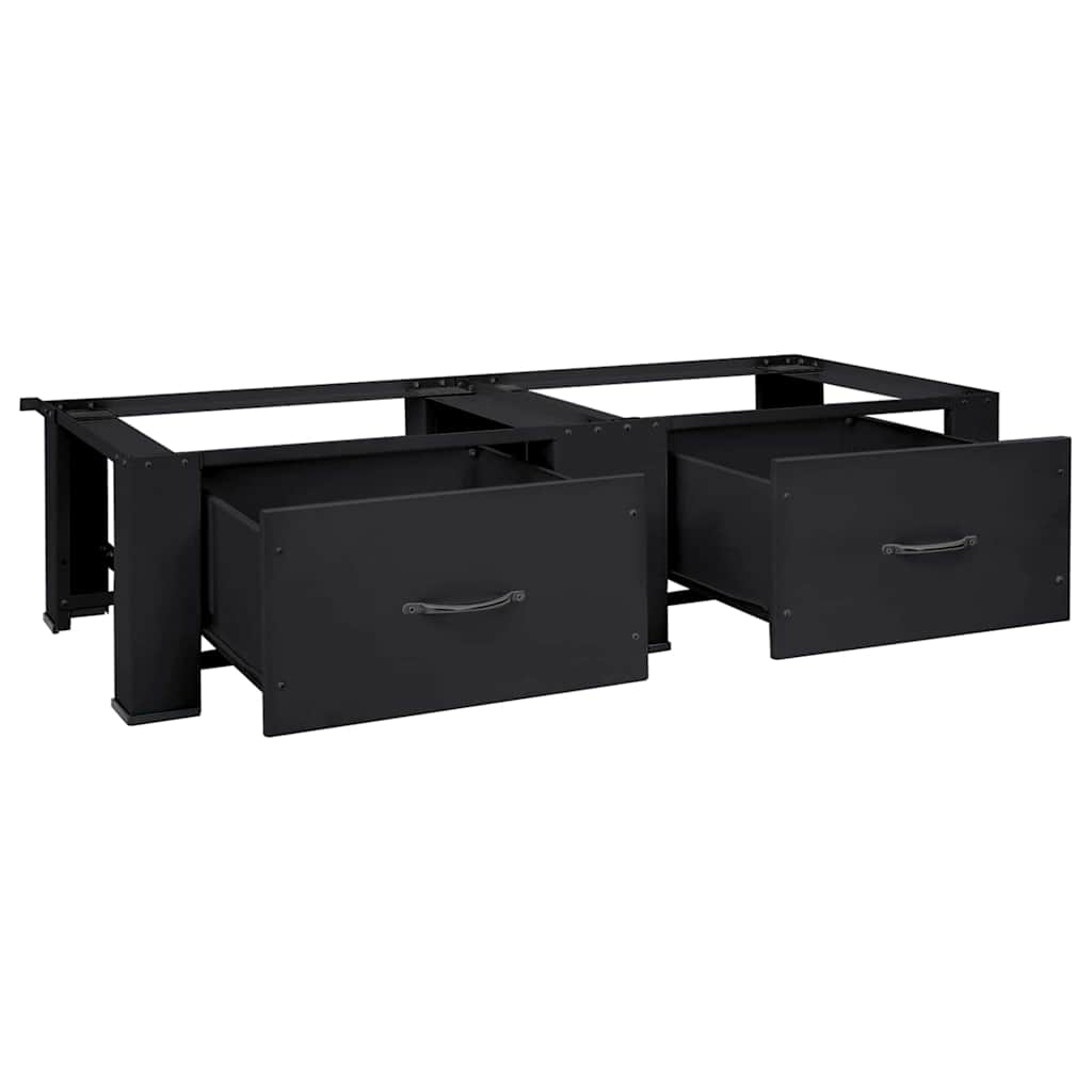 vidaXL Waschmaschinen-Podest 2 pcs Schwarz 64 x 55 x 32,5 cm Stahl - Image 3