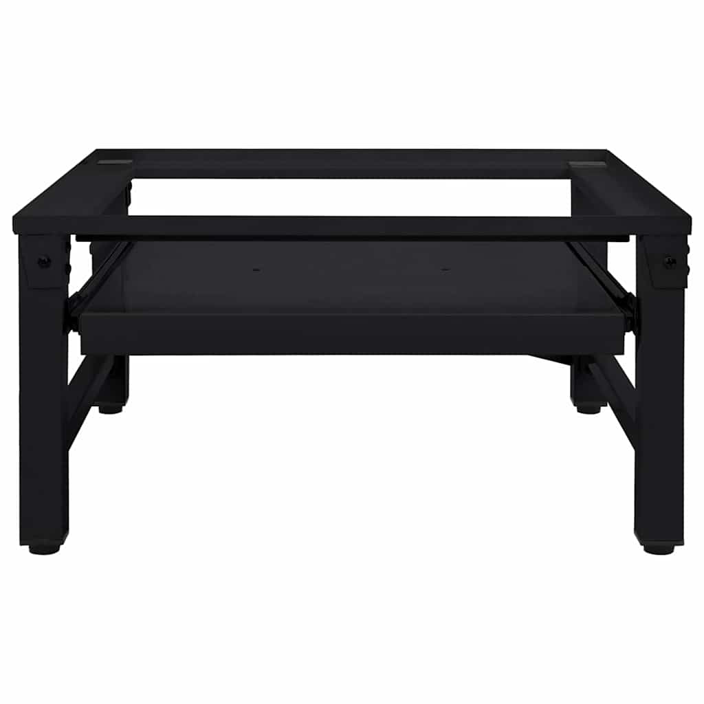 vidaXL Waschmaschinen-Podest Schwarz 64 x 55 x 32,5 cm Stahl - Image 3