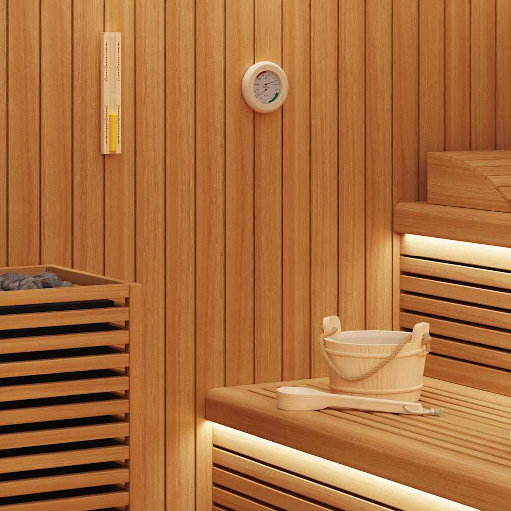 vidaXL Sauna Zubehör Set 4 pcs Braun Massives Kiefernholz und Hanf