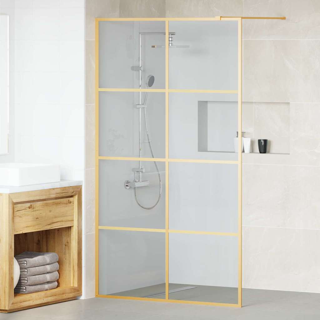 vidaXL Walk-in Duschwand Gold 115 x 195 cm Gehärtetes Glas