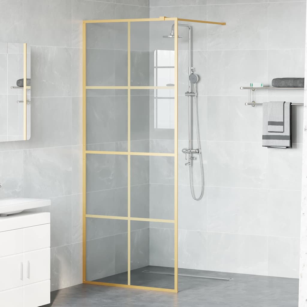 vidaXL Walk-in Duschwand Gold 80 x 195 cm Gehärtetes Glas - Image 3