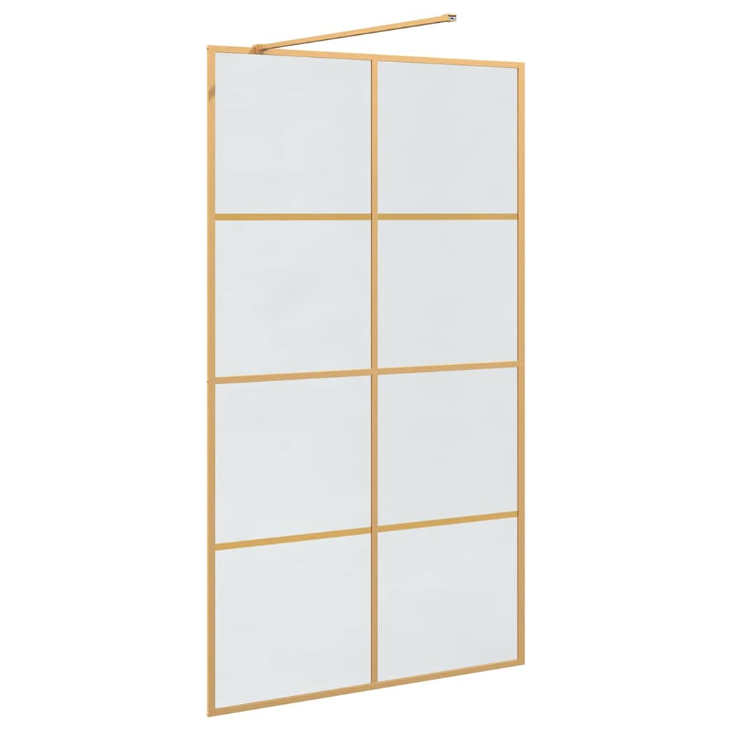 vidaXL Walk-in Duschwand Gold 115 x 195 cm Gehärtetes Glas - Image 6