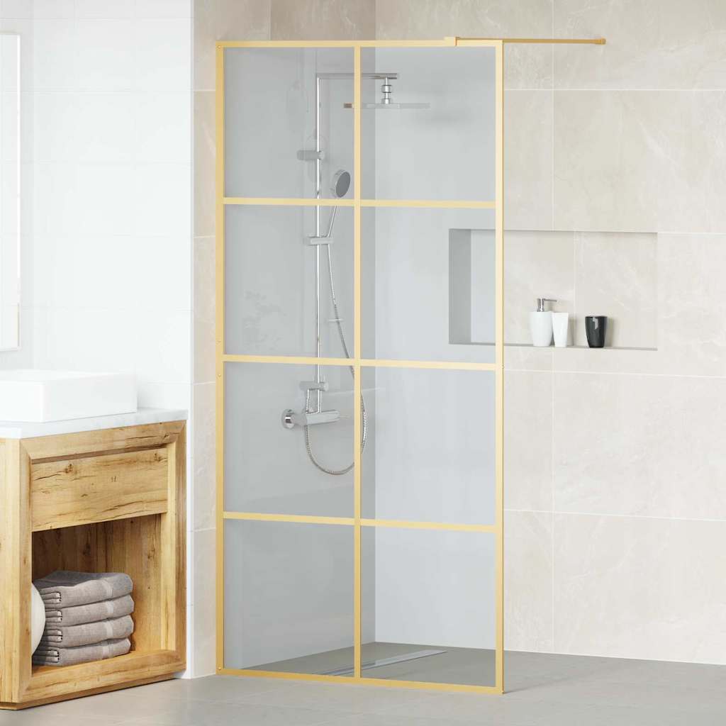 vidaXL Walk-in Duschwand Gold 100 x 195 cm Gehärtetes Glas