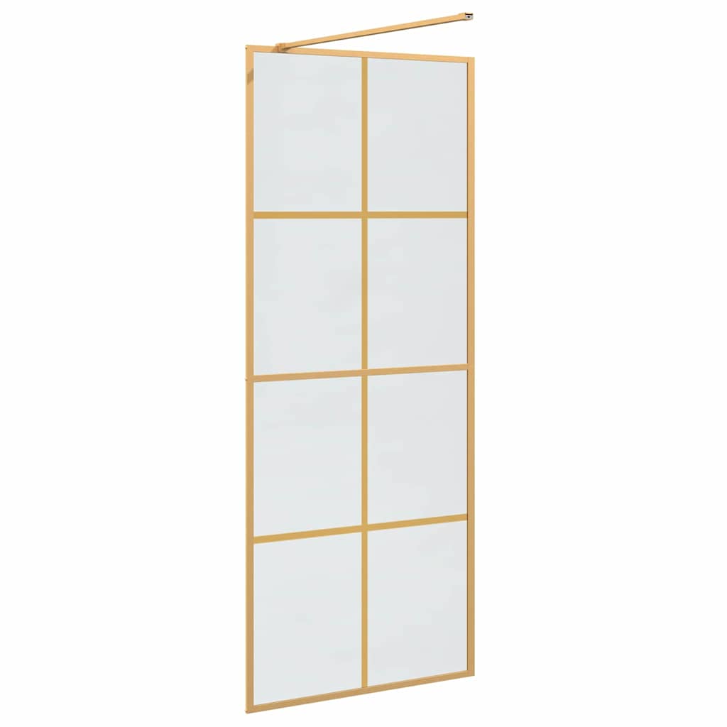 vidaXL Walk-in Duschwand Gold 80 x 195 cm Gehärtetes Glas - Image 6