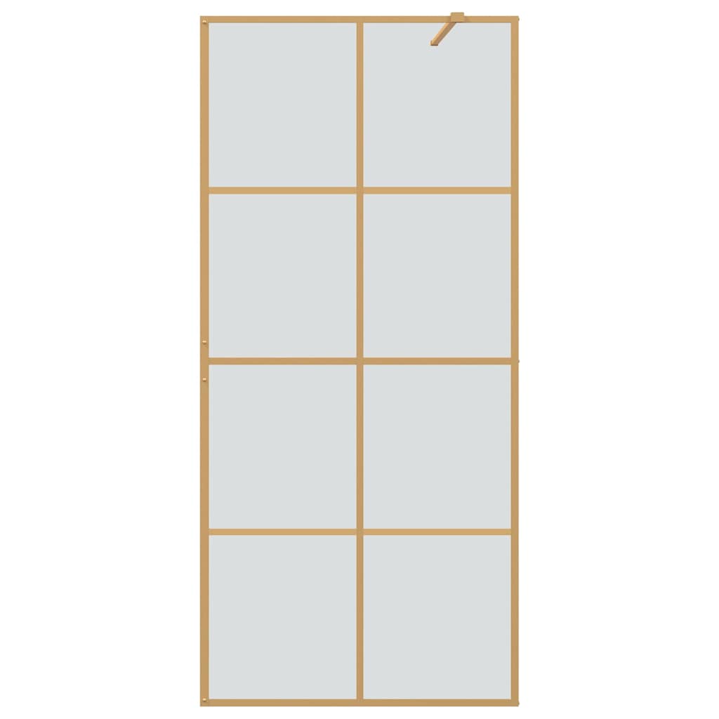 vidaXL Walk-in Duschwand Gold 90 x 195 cm Gehärtetes Glas - Image 4