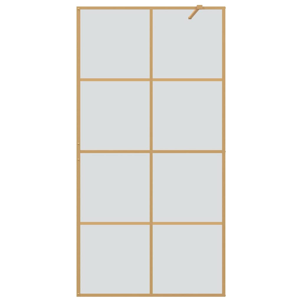 vidaXL Walk-in Duschwand Gold 100 x 195 cm Gehärtetes Glas - Image 4