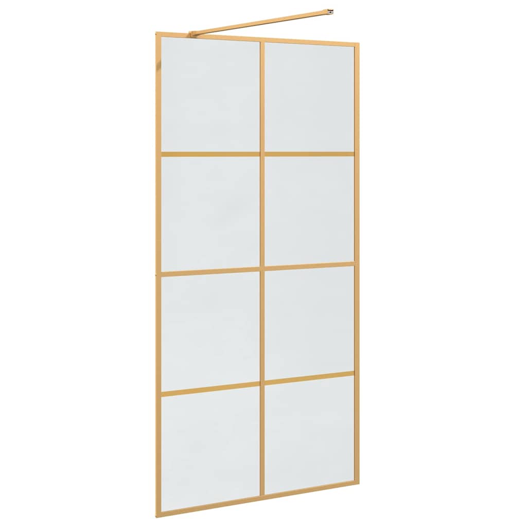 vidaXL Walk-in Duschwand Gold 100 x 195 cm Gehärtetes Glas - Image 6