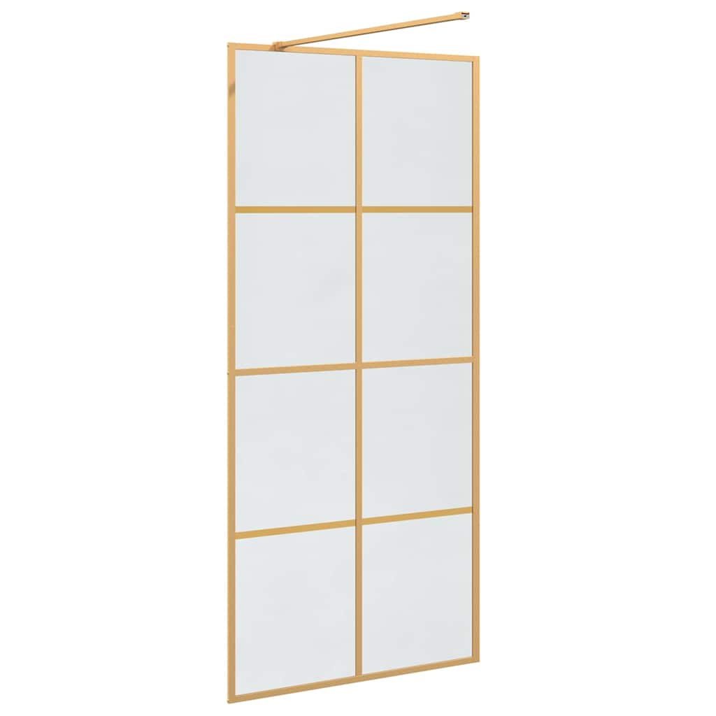 vidaXL Walk-in Duschwand Gold 90 x 195 cm Gehärtetes Glas - Image 6