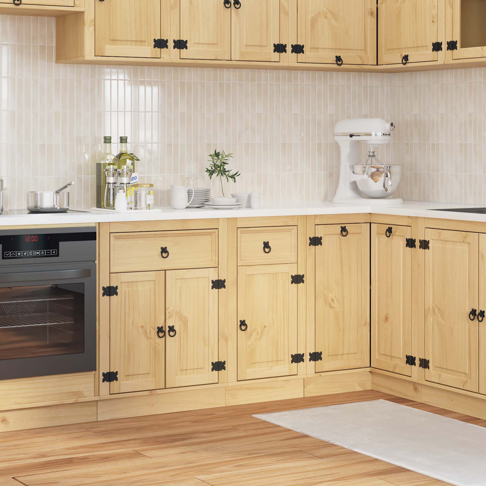 vidaXL Schrank mit Regal Honig 40 x 46 x 81.5 cm Massives Kiefernholz