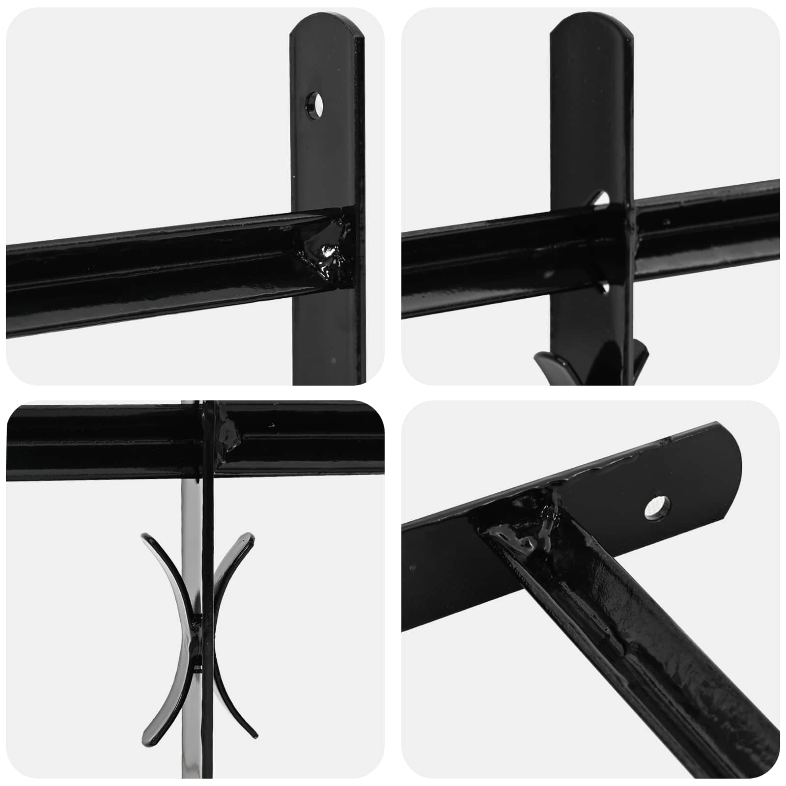 vidaXL Fenstergitter Schwarz 175 x 60 cm Pulverbeschichteter Stahl - Image 4