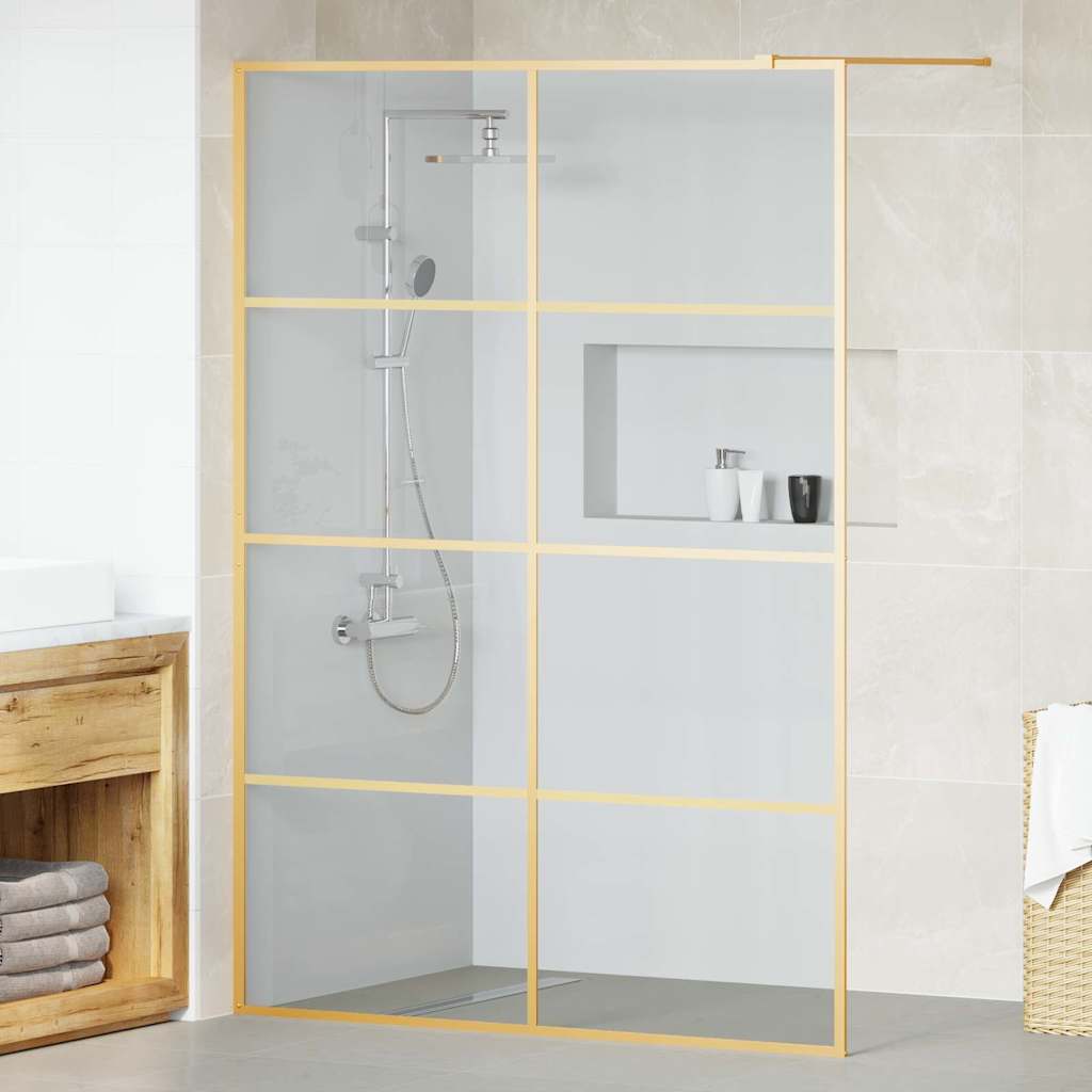 vidaXL Walk-in Duschwand Gold 140 x 195 cm Gehärtetes Glas