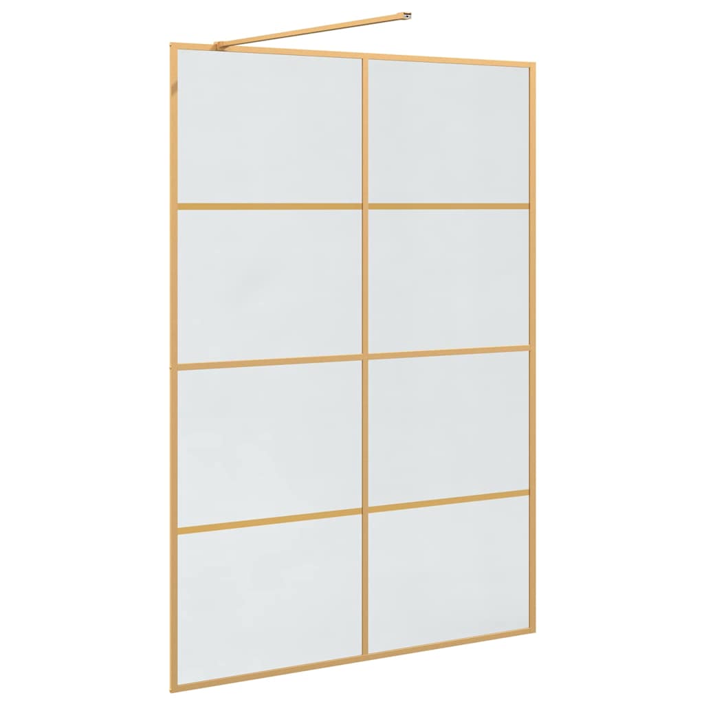 vidaXL Walk-in Duschwand Gold 140 x 195 cm Gehärtetes Glas - Image 6